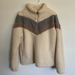 Hem & Thread Chevron Sherpa Jacket Pullover